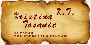 Kristina Tošanić vizit kartica